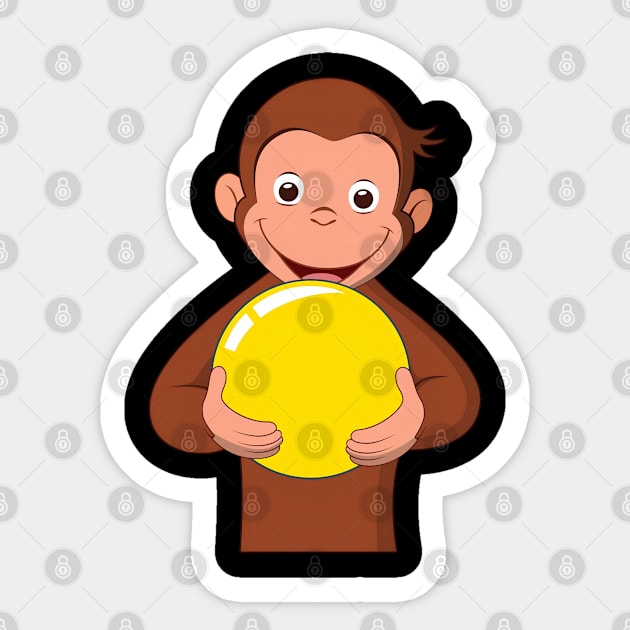 Curious George Play Yellow Bubble Sticker by BiteBliss